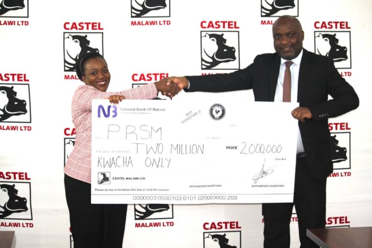 Castel Malawi donates K2 million to PRSM Conference 